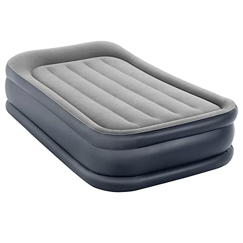 Intex 64132NP - Colchón hinchable INTEX Dura-Beam Standard Deluxe Pillow, Color Top: Grey/Bottom: Blue, 99x191x42 cm