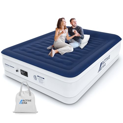 Active Era Colchon Hinchable Matrimonio Premium 203 x 152 x 36.5 cm, colchón autohinchable con Bomba eléctrica incorporada y Almohada integrada - Cama Hinchable Invitados en 3 Minutos